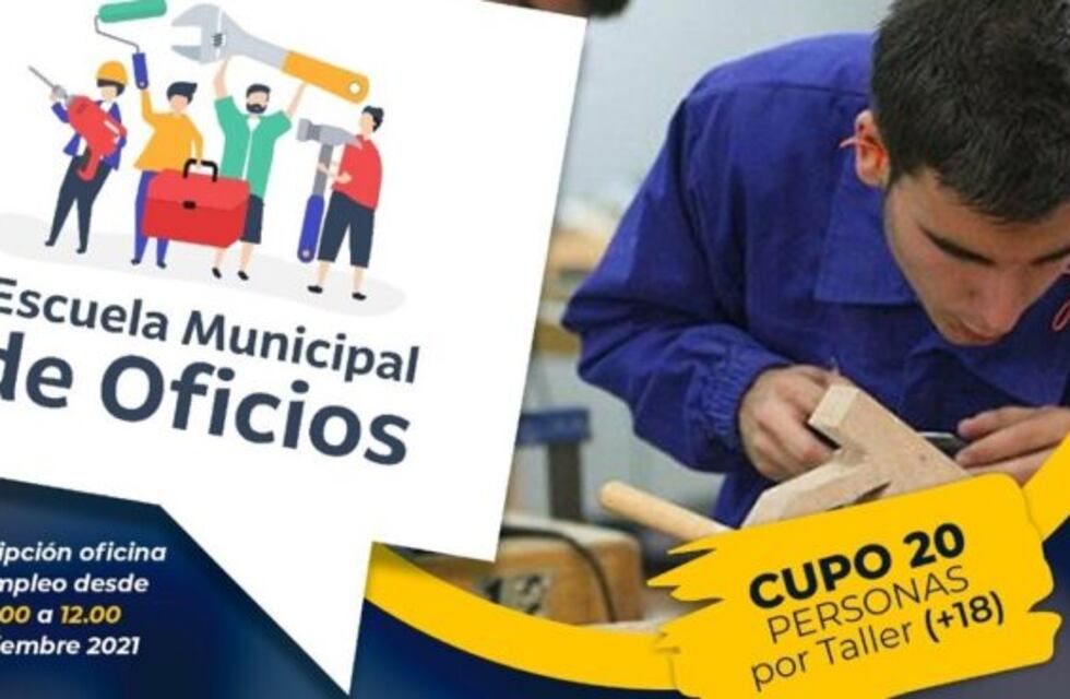 Habilitan inscripciones a la Escuela de Oficios en Montecarlo