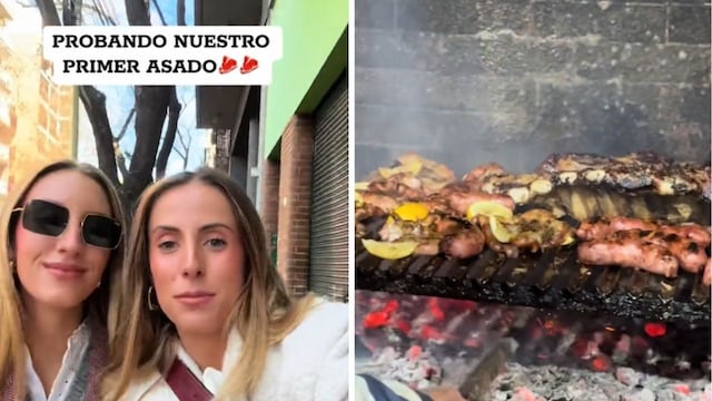 Son españoles y probaron por primera vez el asado.