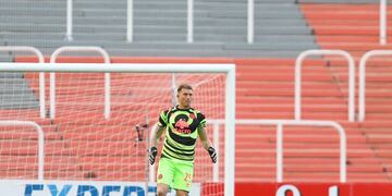 Nahuel Losada, arquero de Belgrano, en el empate de Belgrano ante Godoy Cruz en Mendoza por la Copa de la Liga 2023. (Prensa Belgrano)