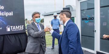 Llaryora y Rodio en la inauguración de las obras en la estación de servicio de Tamse