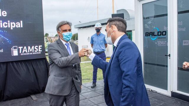Llaryora y Rodio en la inauguración de las obras en la estación de servicio de Tamse
