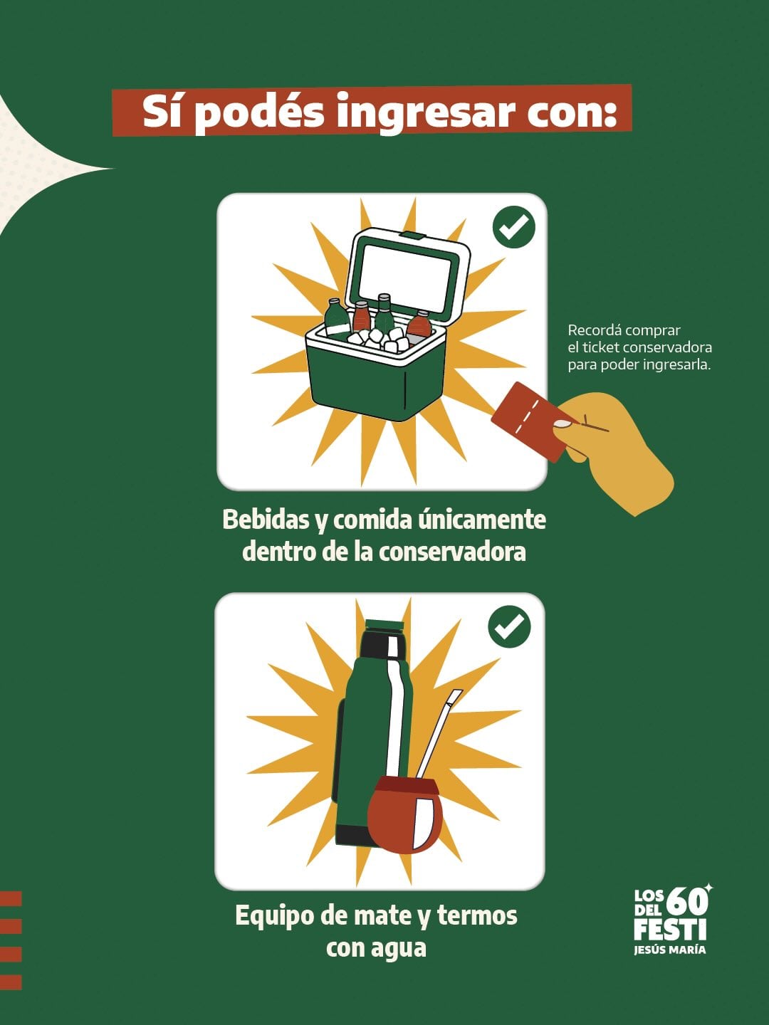 Elementos habilitados para el Festival de Jesús María 2026.