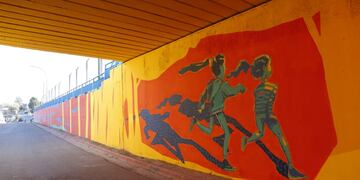 Nuevo mural en barrio Bajo Pueyrredón. (Prensa municipalidad)
