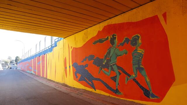 Nuevo mural en barrio Bajo Pueyrredón. (Prensa municipalidad)