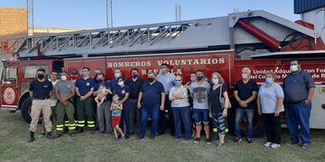 Conferencia de prensa en donde anunciaron el terreno para los Bomberos Voluntarios