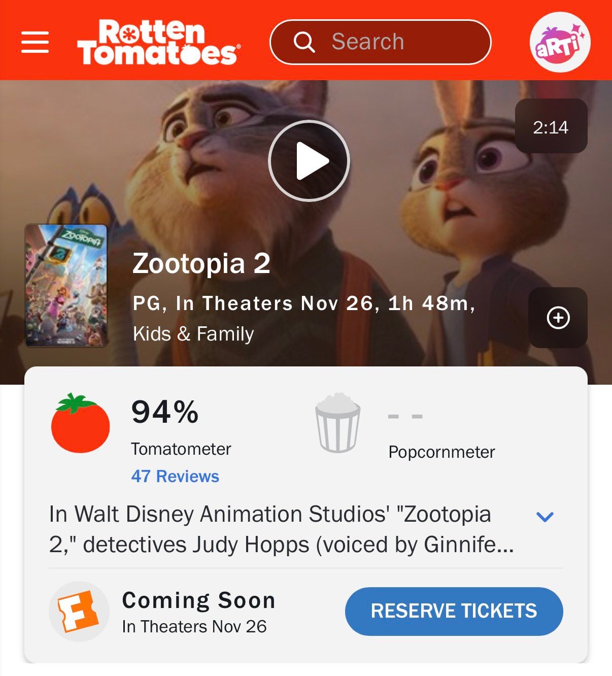 Zootopia recibió una excelente crítica tras su lanzamiento.