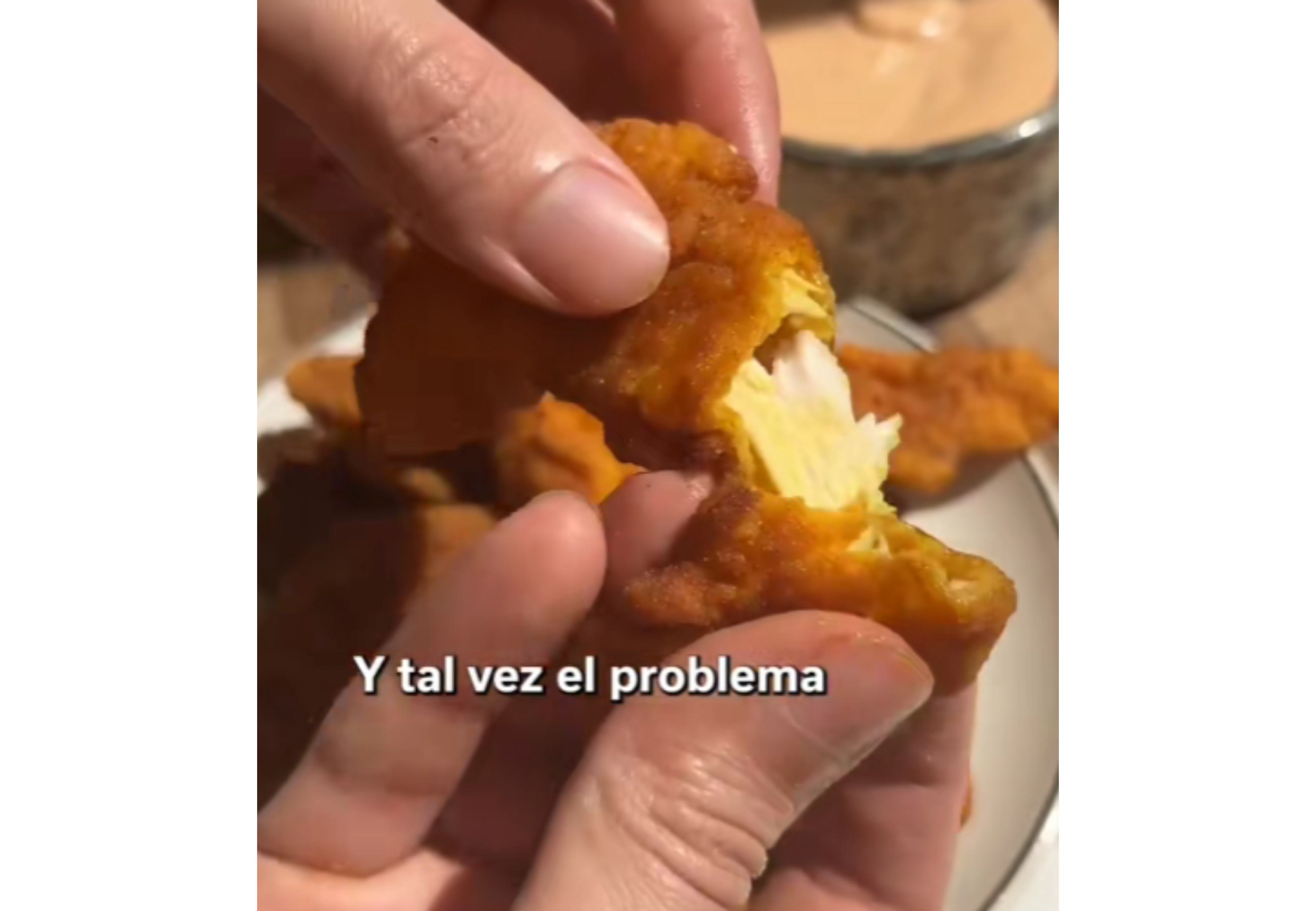 Así quedan los palitos de pollo.