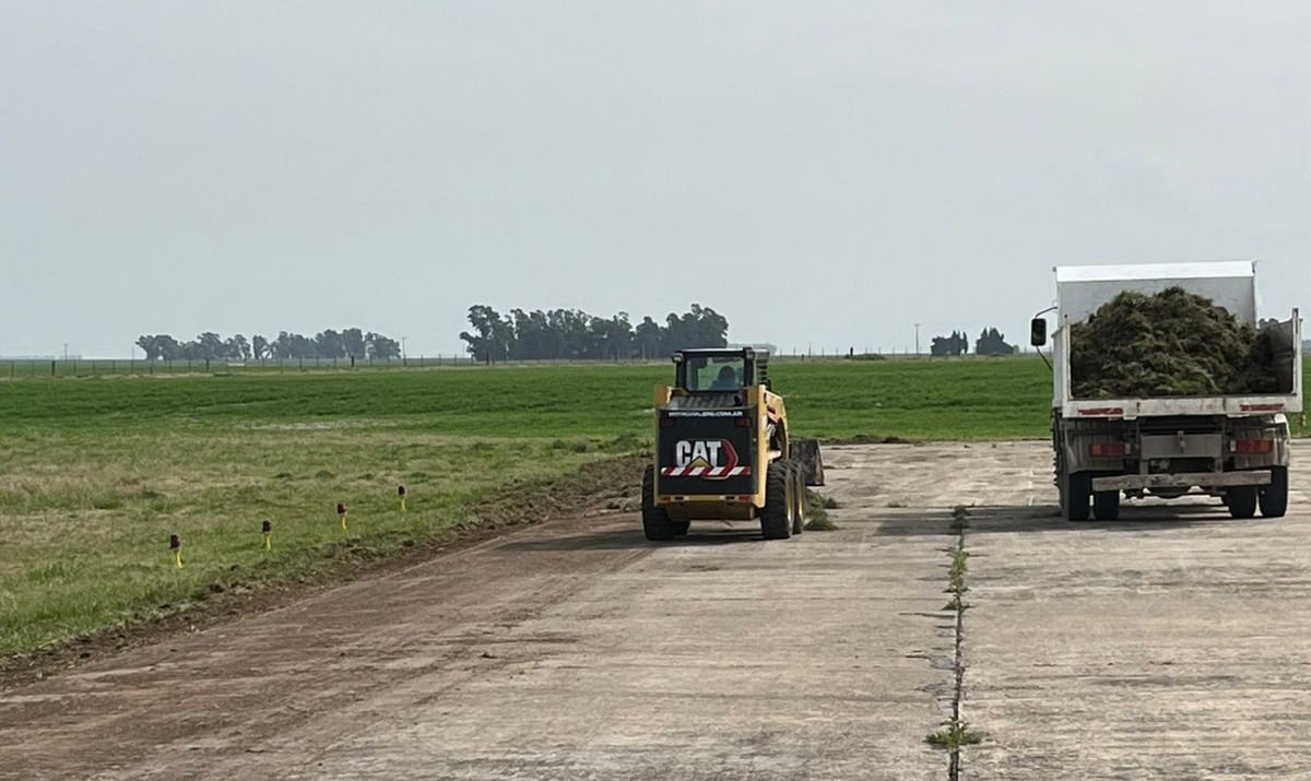 Trabajos de reacondicionamiento en el Aeródromo Municipal de Tres Arroyos