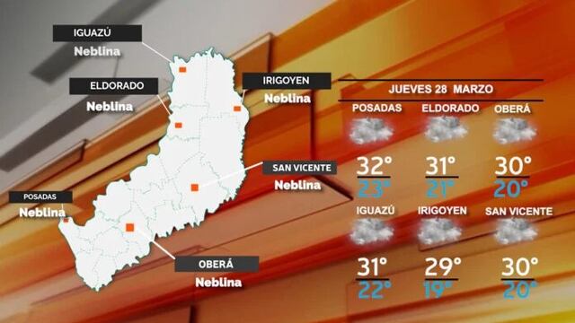 Jueves Santo con tiempo algo inestable y con aumento de nubosidad por la tarde en Misiones