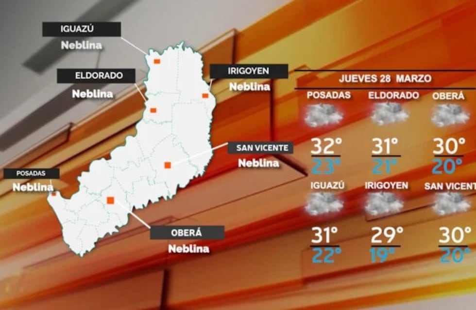 Jueves Santo con tiempo algo inestable y con aumento de nubosidad por la tarde en Misiones