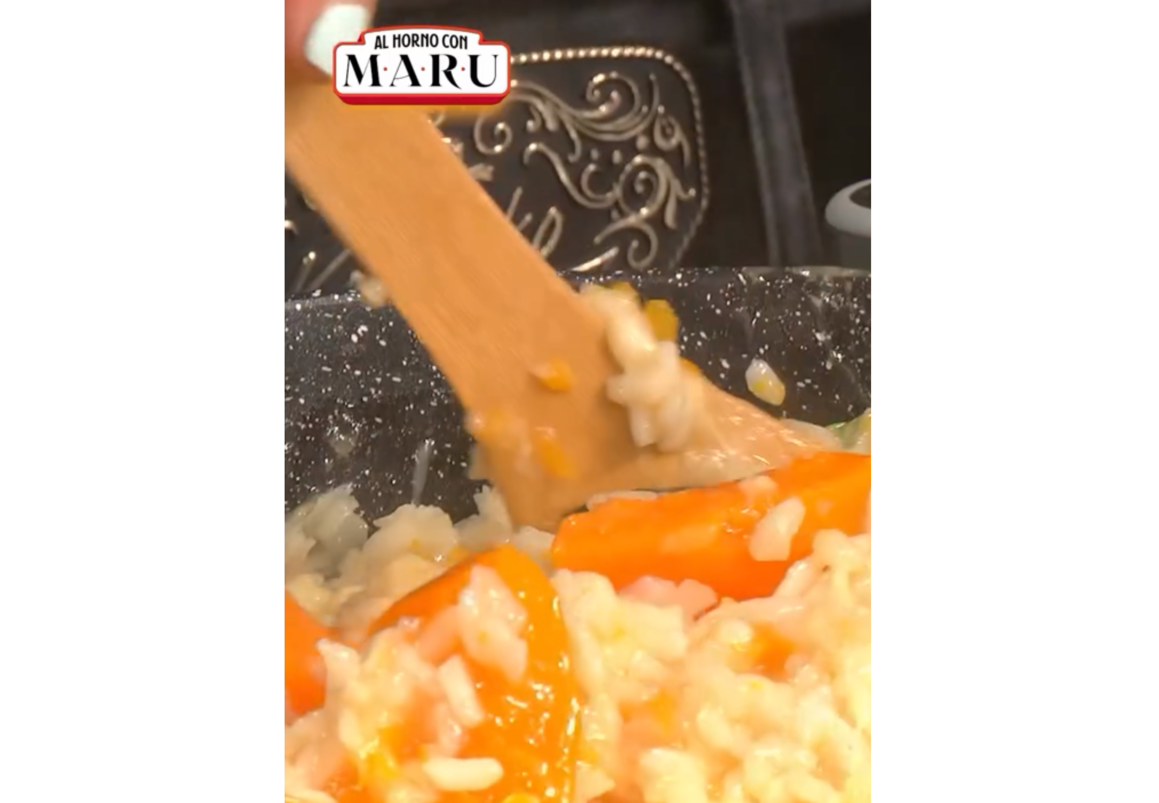 Así queda el risotto de calabaza.