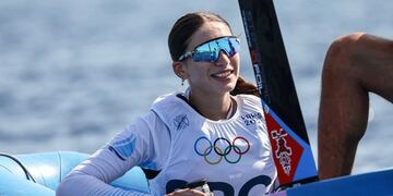 La cordobesa Chiara Ferreti en su primer juego olímpico. A sus 17 años, participa en el windsurf femenino. (@worldsailingofficial)
