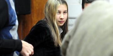 Nahir Galarza en una de las audiencias (Clarín).