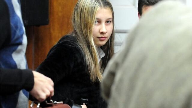 Nahir Galarza en una de las audiencias (Clarín).