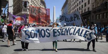 Organizaciones sociales en reclamo por la vacuna. (Foto: TN)