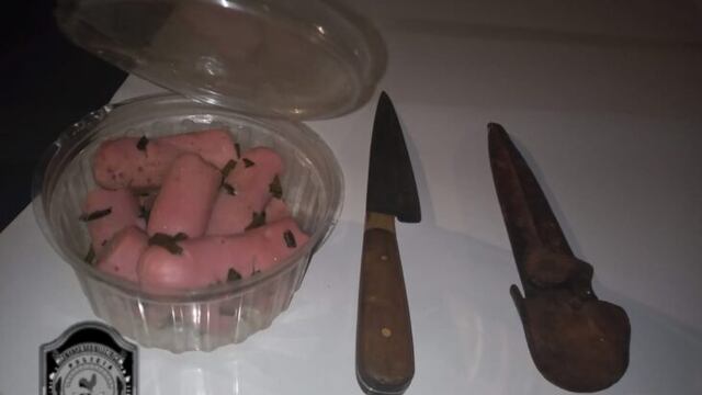 Los delincuentes tenían dos cuchillos y el preparado para los animales al momento de ser detenidos