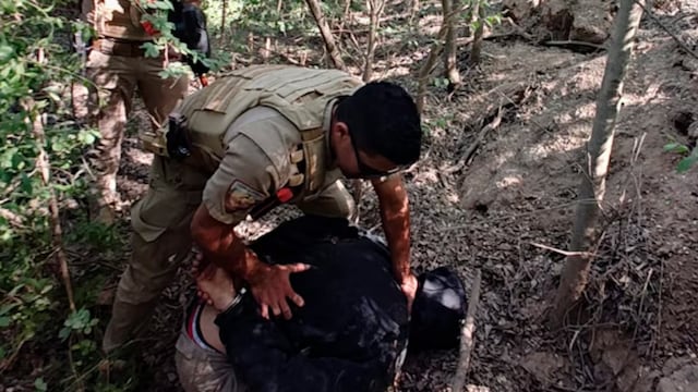 El momento de detención del hombre en Adelia María.