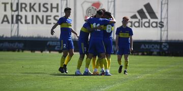 Boca venció 3-0 a River en el Superclásico de Reserva, disputado este viernes 1 de octubre de 2021 en el River Camp de Ezeiza.