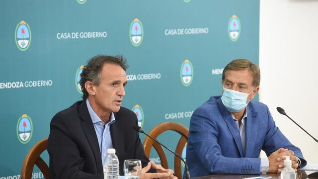 Gabriel Katopodis, ministro de Obras Públicas de la Nación, junto a Rodolfo Suarez, Gobernador de Mendoza.