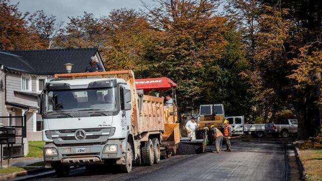 Ushuaia: continúan los trabajos de pavimentación