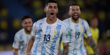 Cuti Romero, autor del primer gol argentino en Barranquilla.