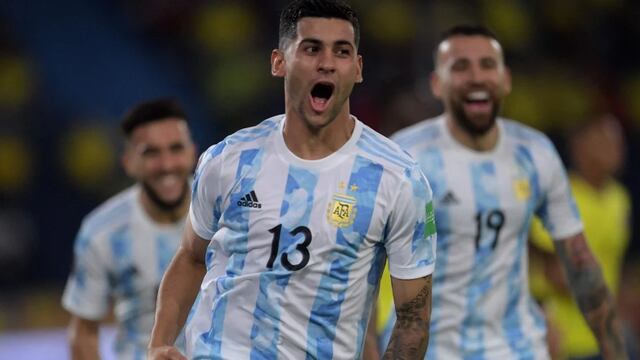Cuti Romero, autor del primer gol argentino en Barranquilla.