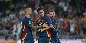 Paulo Dybala terminó con molestias en el último duelo de la Roma.(Prensa Roma)
