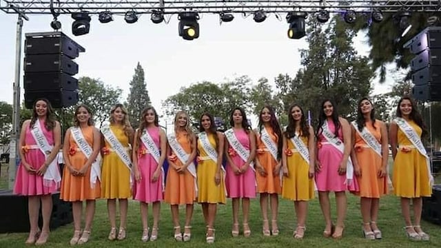 Corte de reinas de la Vendimia de Las Heras.