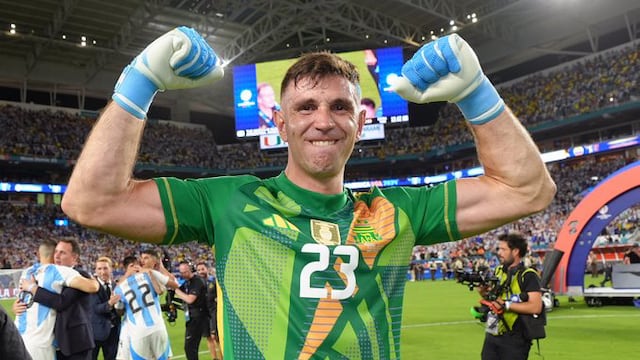 Dibu Martínez, arquero y símbolo de la selección. (Prensa AFA).