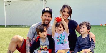 ¡En familia! Leo Messi, Anto Rocuzzo y sus hijos felices para pascuas