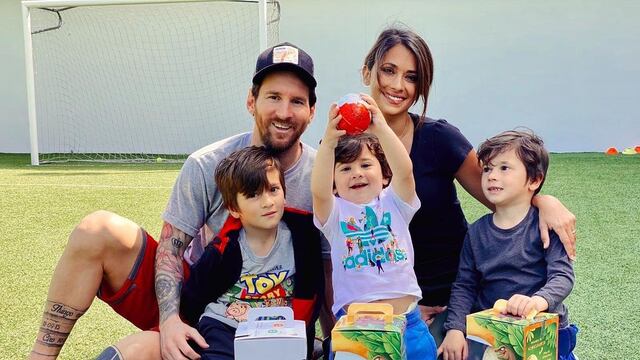 ¡En familia! Leo Messi, Anto Rocuzzo y sus hijos felices para pascuas