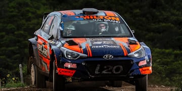 Santiago Baldo y Zacarías García, en acción en el cierre del Rally Argentino. (Rally Argentino)