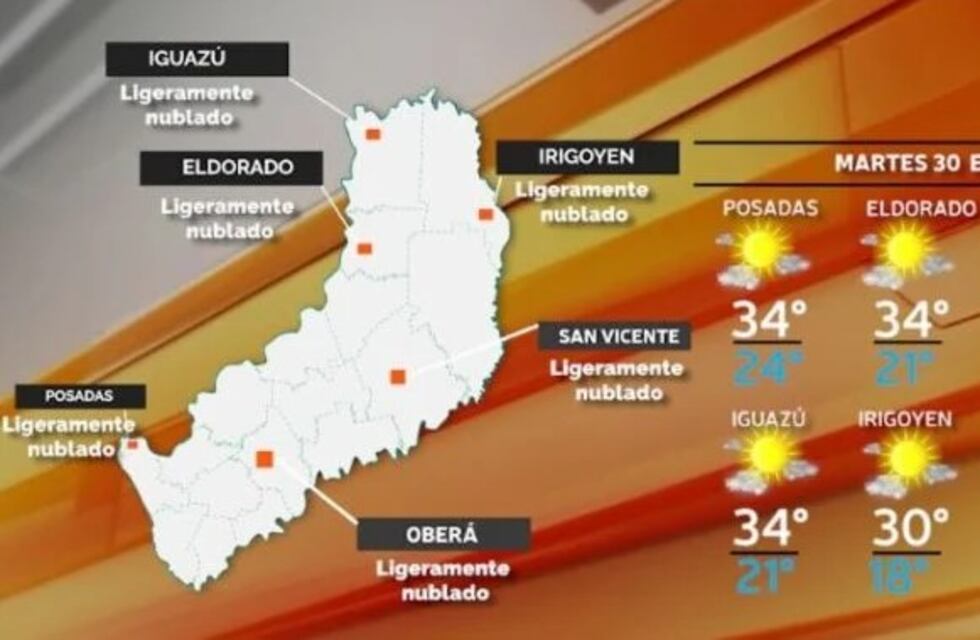 Pronóstico del clima para el martes en Misiones: se espera una jornada con altas temperaturas