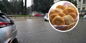 La fuerte tormenta que azotó a Rosario y la región hizo que algunas calles se inunden: esto no frenó el antojo de un vecino.