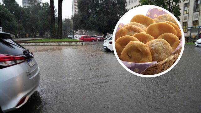 La fuerte tormenta que azotó a Rosario y la región hizo que algunas calles se inunden: esto no frenó el antojo de un vecino.