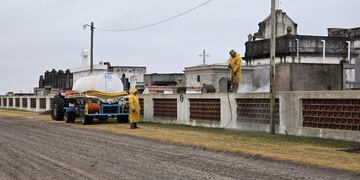 Trabajos en el Cementerio de Humberto Primo