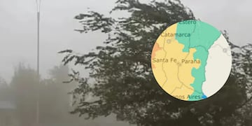Alerta amarillo por fuertes lluvias y tormentas para siete departamentos de Entre Ríos