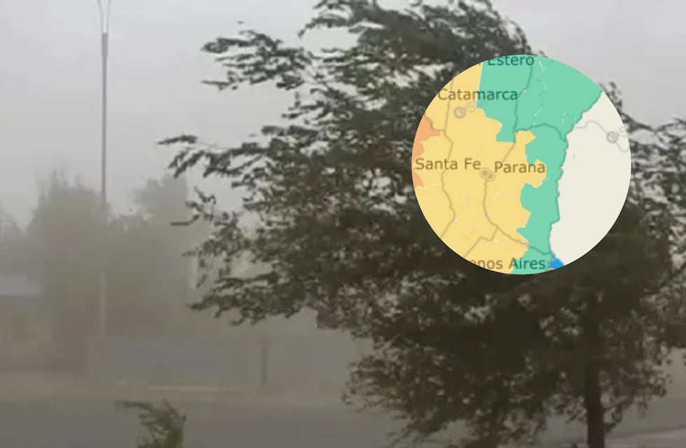 Alerta amarillo por fuertes lluvias y tormentas para siete departamentos de Entre Ríos