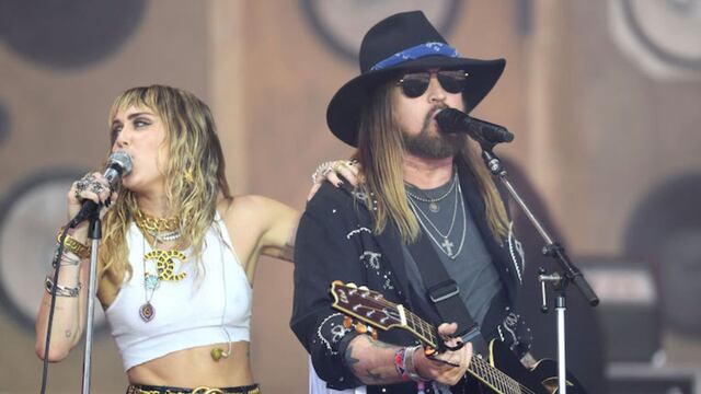 miley cyrus y su padre