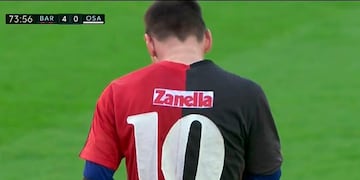 Messi homenajeó a Maradona tras hacer un golazo para el Barcelona.