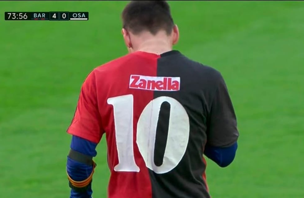 Zanella y Yamaha: la camiseta que usó Messi para homenajear a Maradona