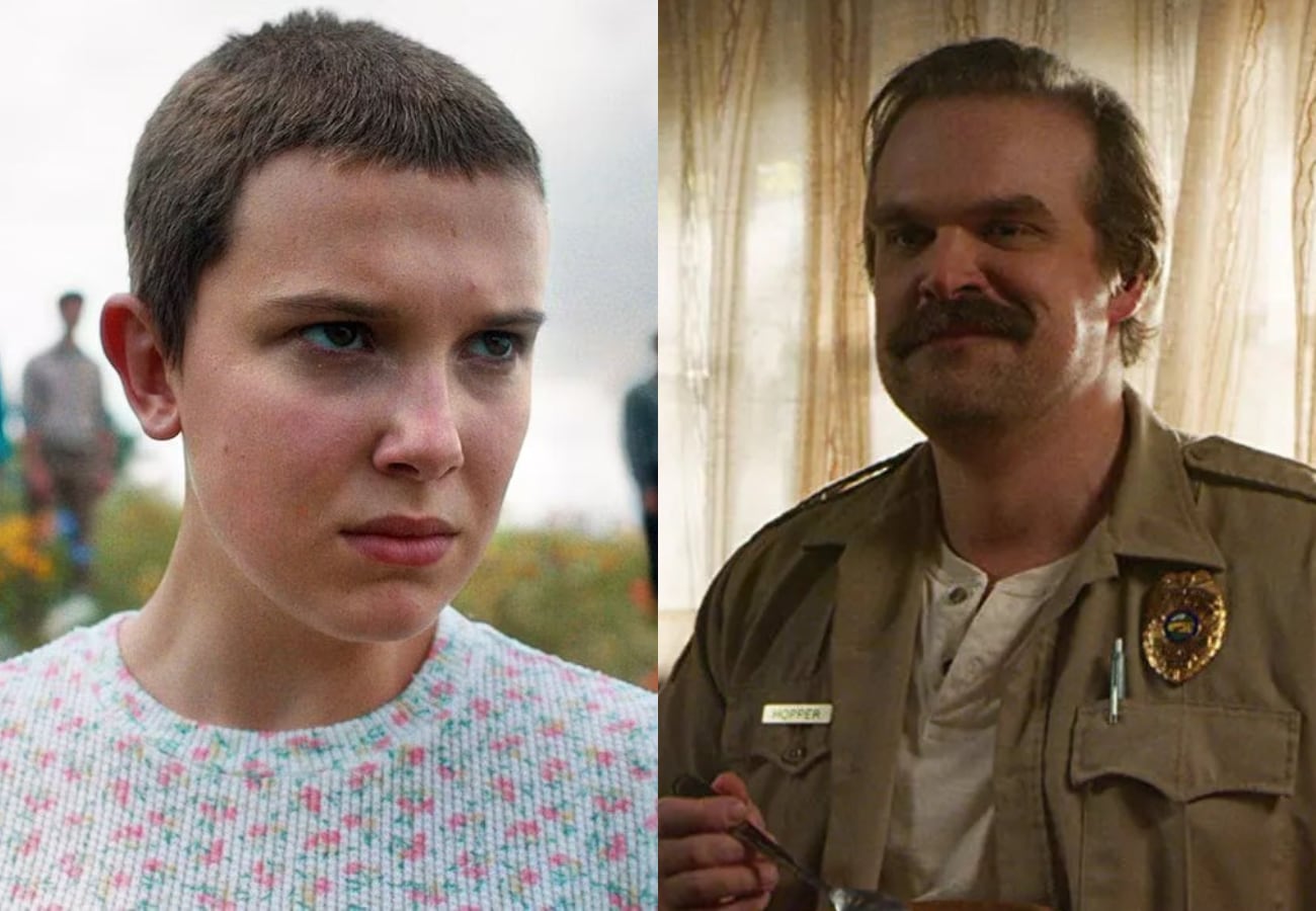 Millie Bobby Brown y David Harbour de Stranger Things.