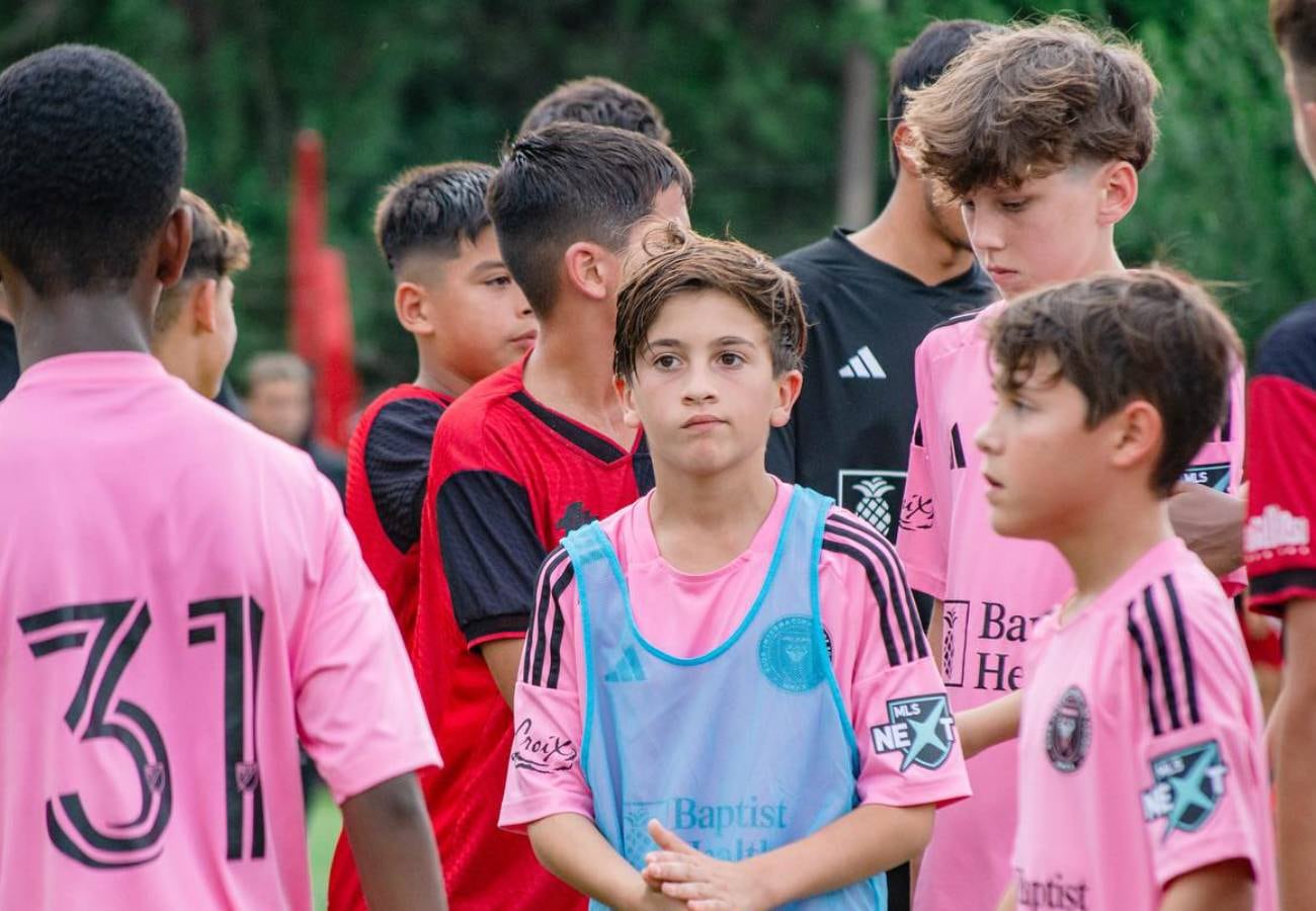 Thiago Messi (12) disputó la Newell's Cup con el equipo sub 13 de Inter Miami en el Centro de Entrenamiento Jorge Bernardo Griffa de Rosario.