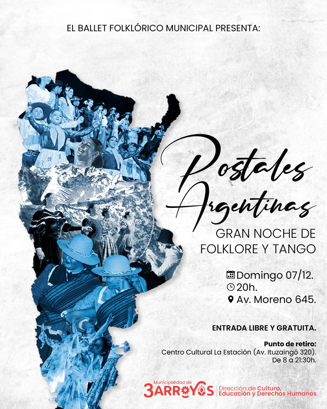 “Postales Argentinas”: una noche de folklore y tango en el Teatro Municipal de Tres Arroyos
