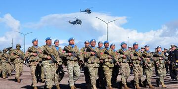 Ministro de Defensa, Doctor Luis Alfonso Petri, en el acto central del Día de la Armada Argentina