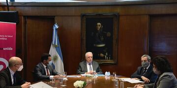 El ministro Ginés González García en comunicación vía zoom con Diputados. (Foto: Ministerio de Salud)