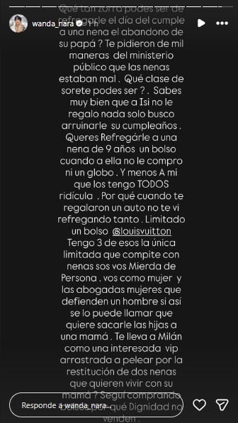 Wanda Nara apuntó contra la China Suárez.