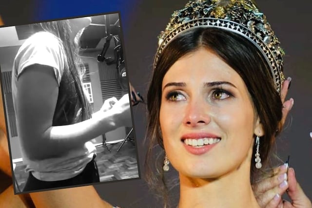 Mayra Tous, la reina de la Vendimia, le cantó a la Virgen de la Carrodilla.