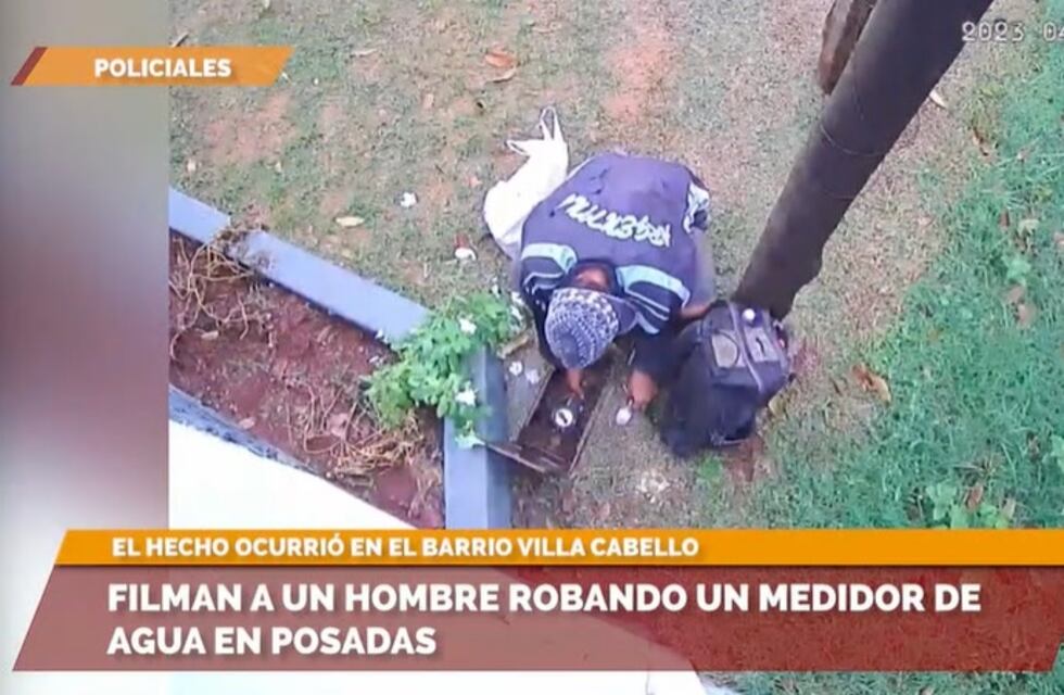 Un individuo quedó registrado en cámara cuando robaba un medidor de agua en Posadas