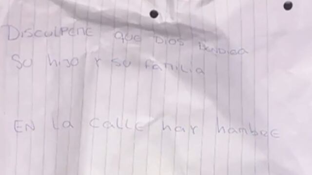 La nota con la que le devolvieron los dos motores robados (Captura de video).